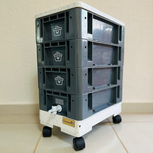 Lombricompostero vertical modular compacto