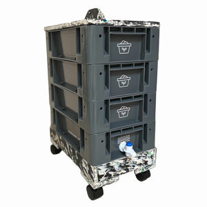 Lombricompostero vertical modular compacto