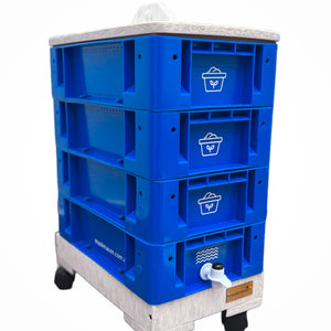Abrir la imagen en la presentación de diapositivas, Lombricompostero vertical modular compacto
